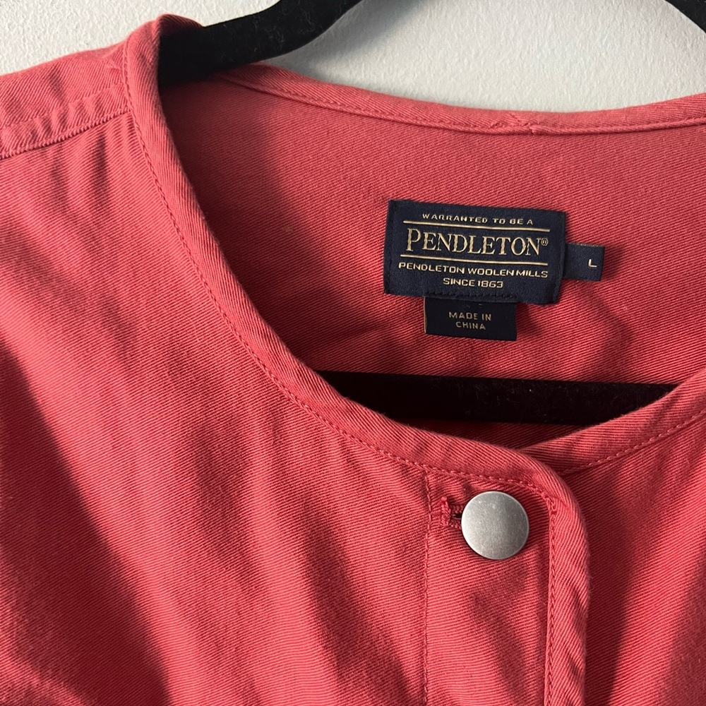 Pendleton Red Snap Front Cotton Stretch Jacket Si… - image 3